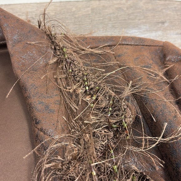 Joseph Ribkoff FABULOUS FRINGE Faux Leather Beaded Fringe Trimmed Jacket Size 14 - Picture 6 of 12